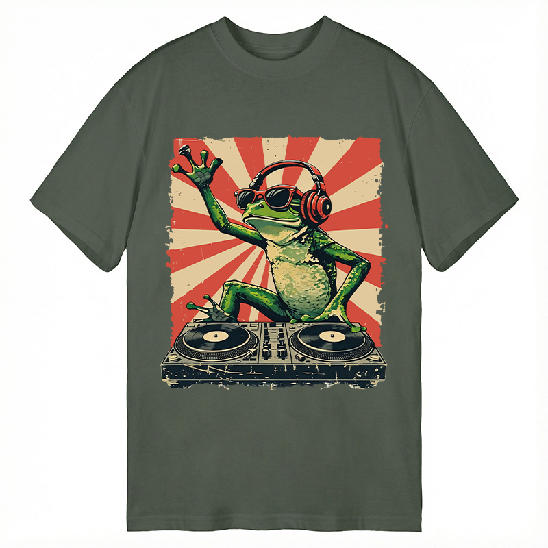 Modecanvas DJ Frog DTG Printing Classic T-Shirt-modecanvas