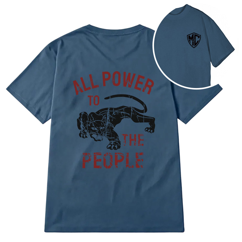 Modecanvas Defense All Power to The People DTG Printing Back Classic T-Shirt