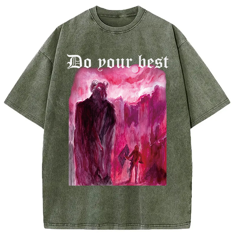 Modecanvas Do Your Best DTG Printing Washed T-Shirt-modecanvas