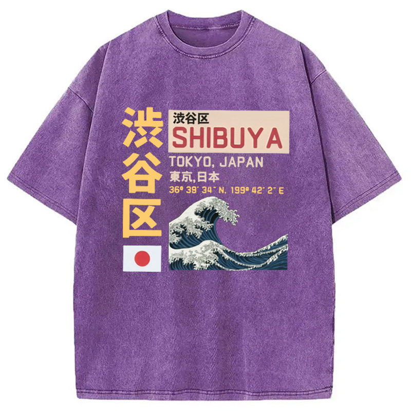 Modecanvas Shibuya Tokyo Japan Acid Washed T-Shirt
