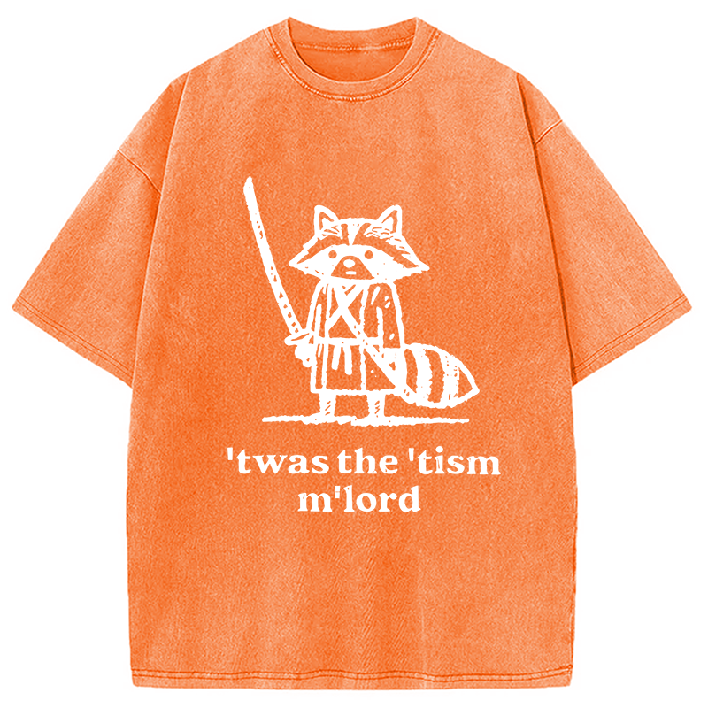 Modecanvas Focused Samurai Raccoon Washed T-Shirt