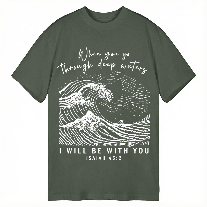 Modecanvas I Will Be With You Wave DTG Printing Classic T-Shirt-modecanvas