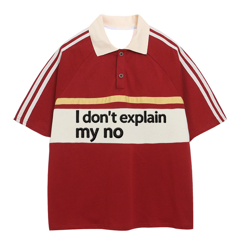 Modecanvas I Don't Explain My No Polo Embroidered T-Shirt