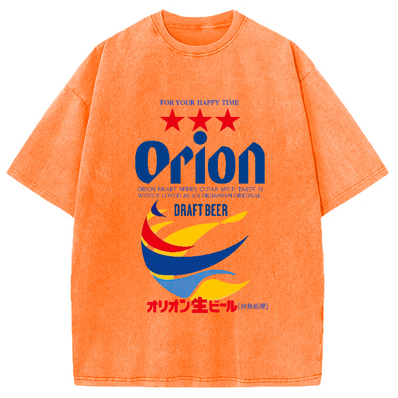 Modecanvas Orion Beer Vintage Japanese Washed T-Shirt-modecanvas