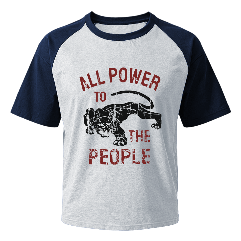 Modecanvas Defense All Power to The People Raglan T-Shirt