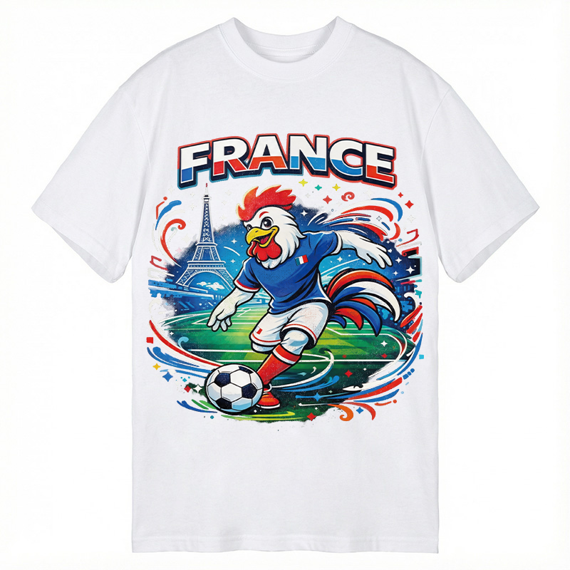 Modecanvas France Rooster Soccer DTG Printing Classic T-Shirt-modecanvas