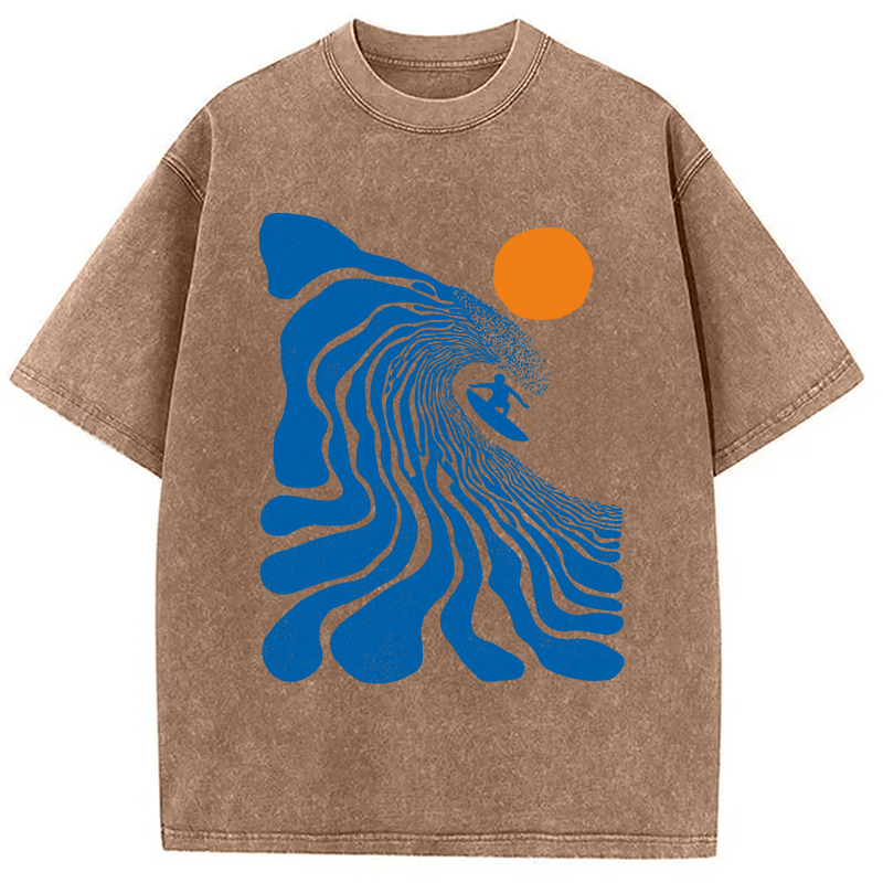 Modecanvas Surfing Time DTG Printing Washed T-Shirt