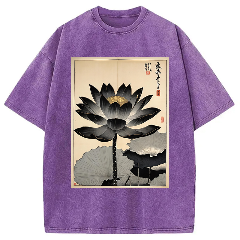 Modecanvas Japanese Black Lotus Washed T-Shirt