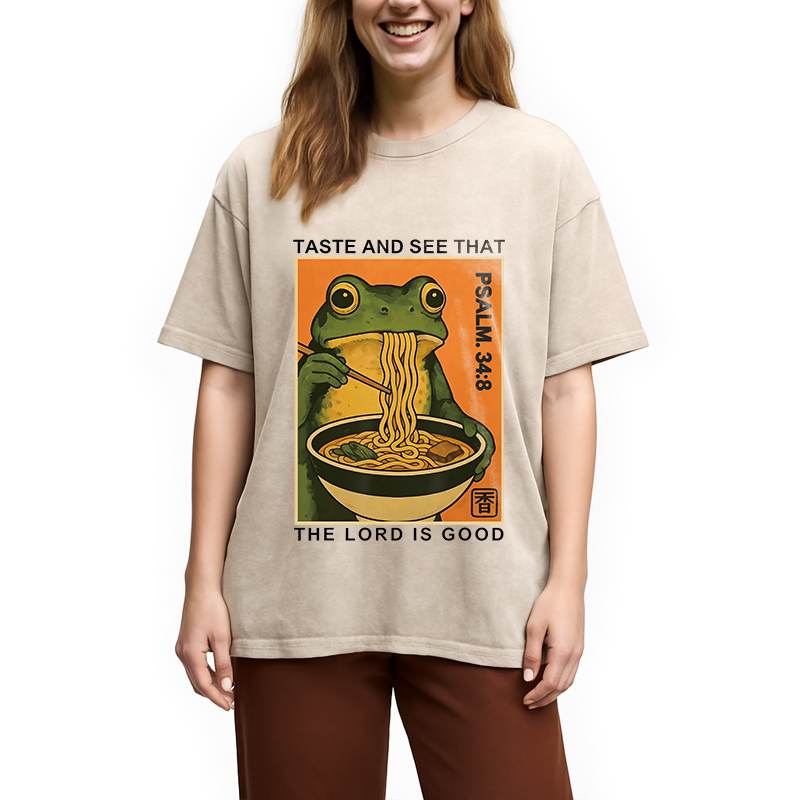 Modecanvas Taste And See That The Lord Is Good DTG Printing Washed T-Shirt