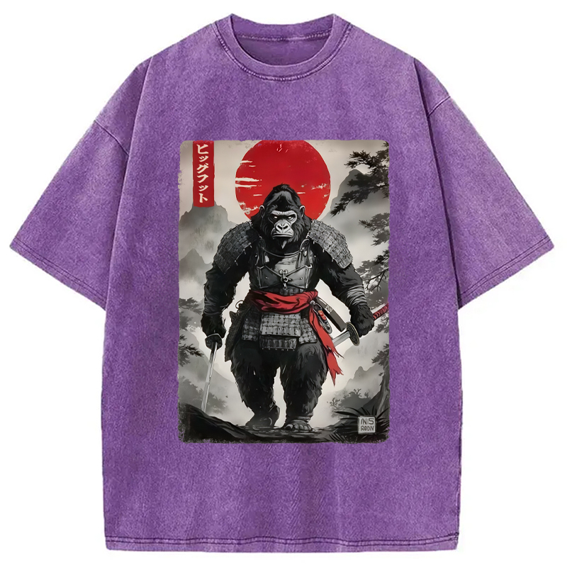 Modecanvas Retro Bigfoot Samurai Washed T-Shirt