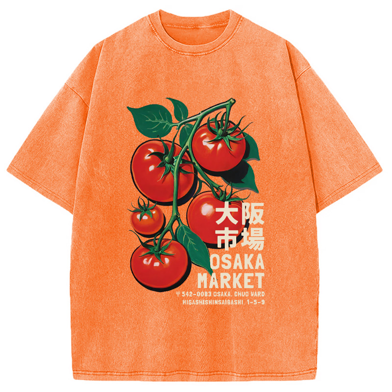 Modecanvas Osaka Market Japanese Tomatoes Washed T-Shirt