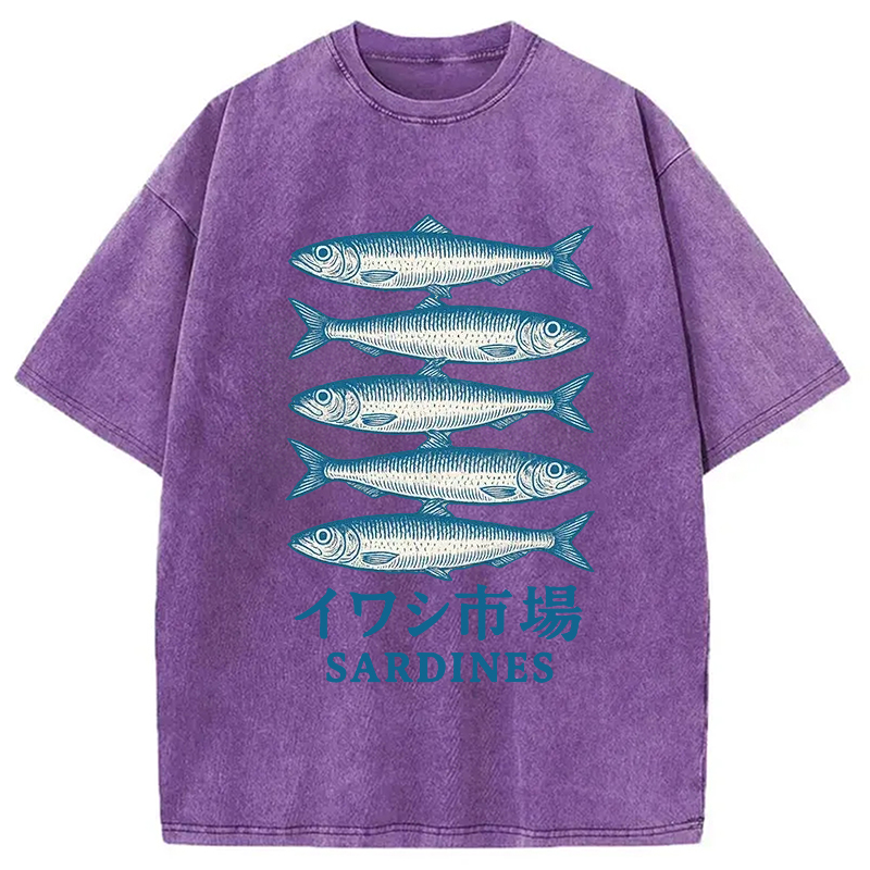Modecanvas Japanese Sardines Market Washed T-Shirt