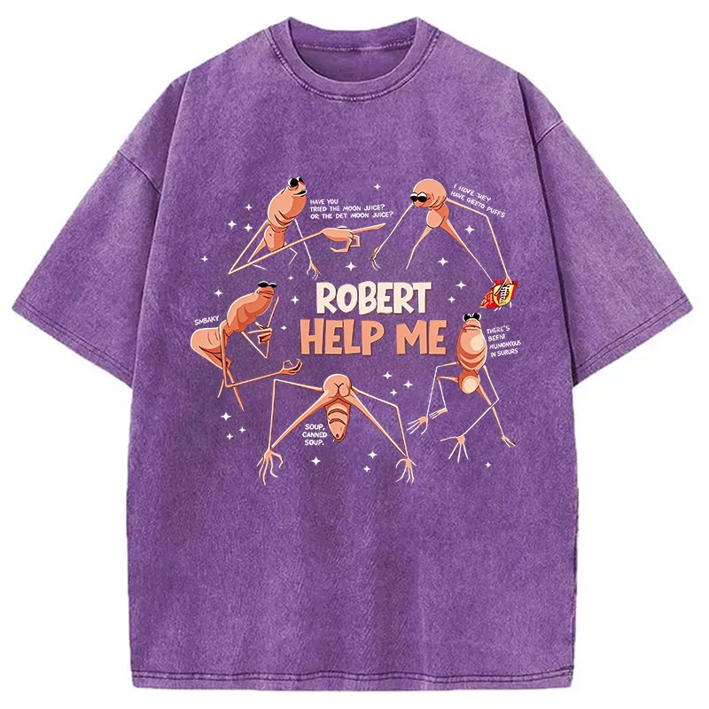 Modecanvas Robert Help Me DTG Printing Washed T-Shirt