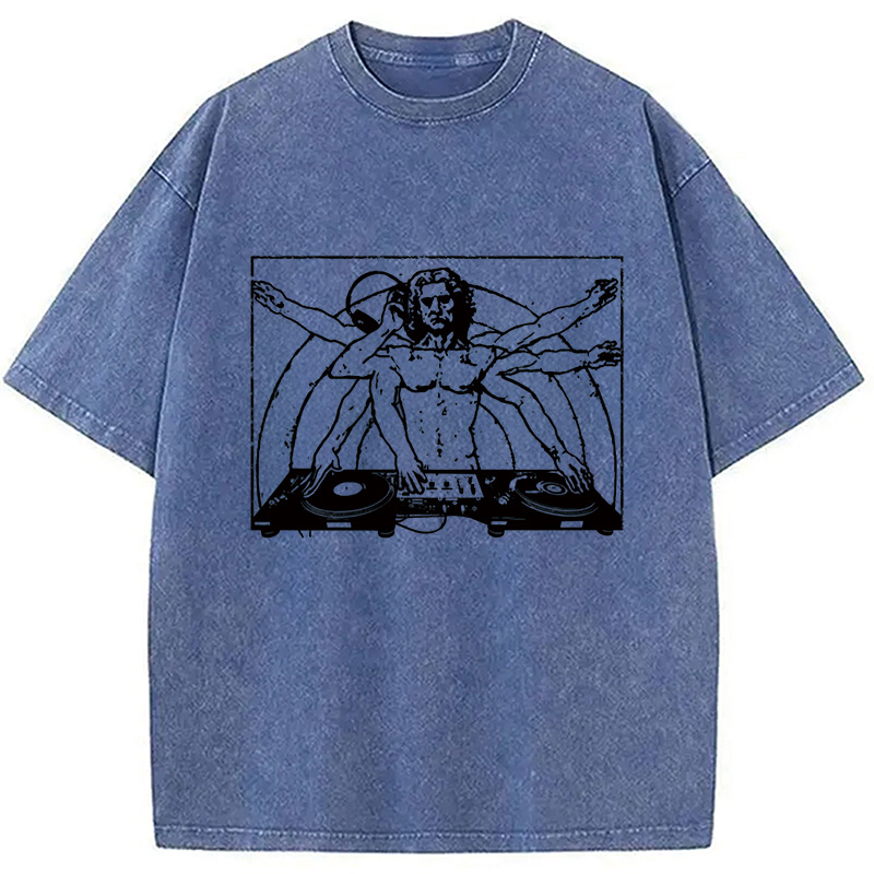 Modecanvas Da Vinci Cool DJ Washed T-Shirt