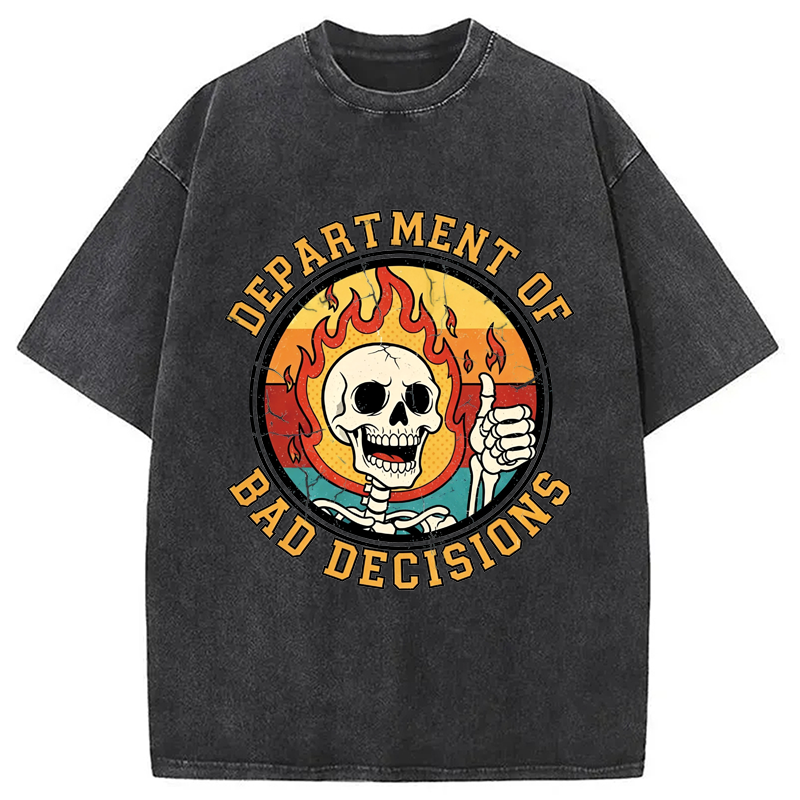 Modecanvas Department Of Bad Decisions DTG Printing Washed T-Shirt
