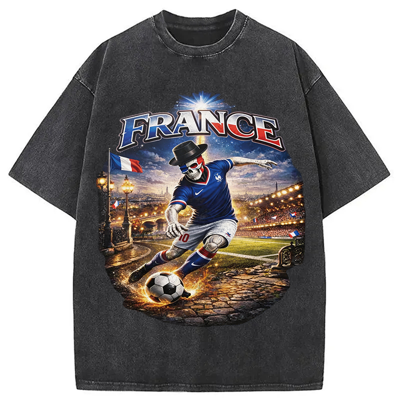 Modecanvas France Soccer DTG Printing Washed T-Shirt