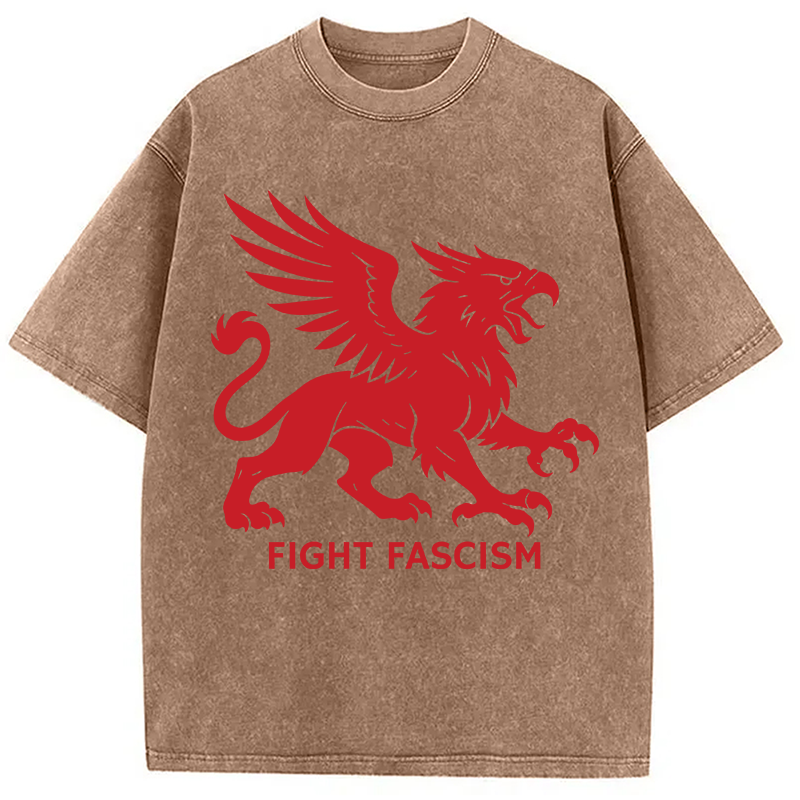 Modecanvas Fight Fascism DTG Printing Washed T-Shirt