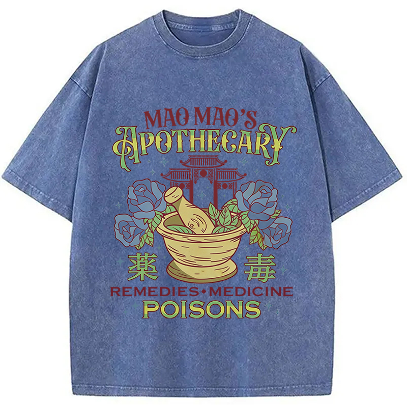 Modecanvas Apothecary Poisons DTG Printing Washed T-Shirt