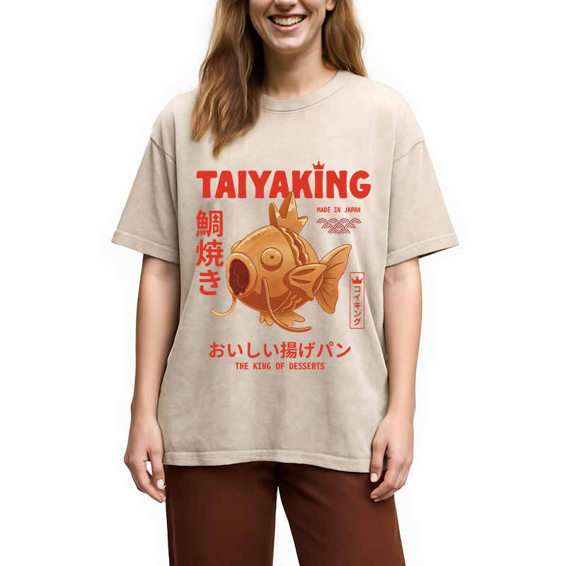 Modecanvas Thick Fish Roll DTG Printing Washed T-Shirt