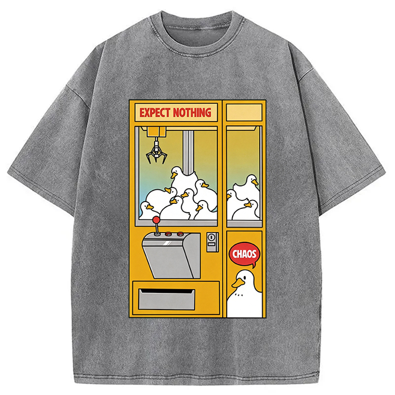 Modecanvas Chaos Machine Funny DTG Printing Washed T-Shirt