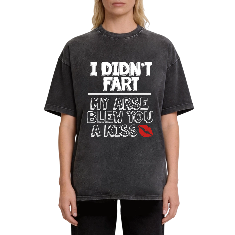 Modecanvas I Didn't Fart Funny Slogan DTG Printing Washed T-Shirt