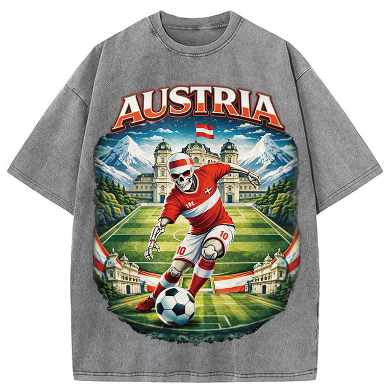 Modecanvas Austria Soccer DTG Printing Washed T-Shirt