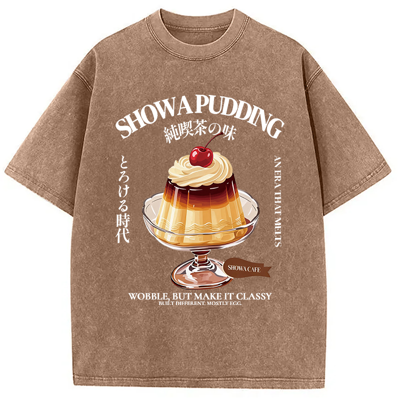 Modecanvas Japanese Pudding DTG Printing Washed T-Shirt-modecanvas