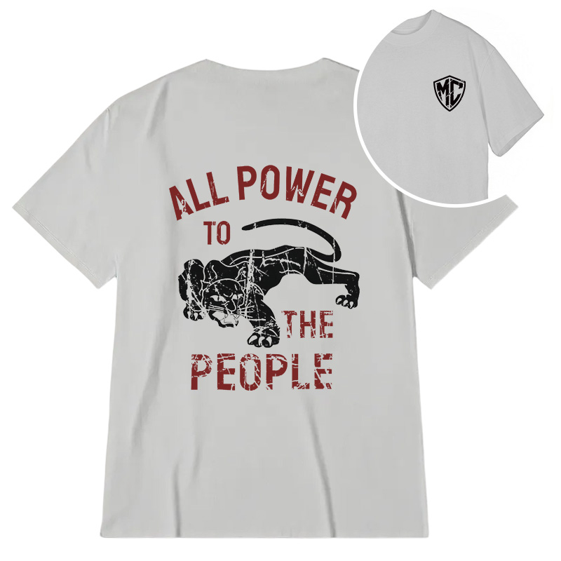 Modecanvas Defense All Power to The People DTG Printing Back Classic T-Shirt