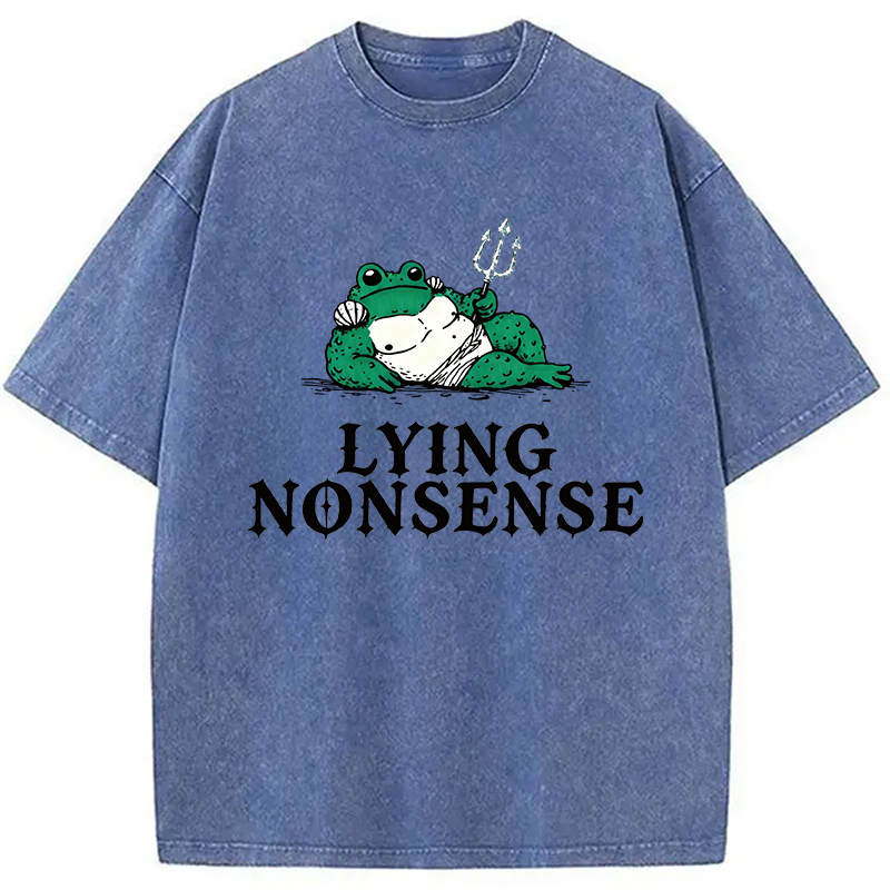 Modecanvas Funny Toad NONSENSE DTG Printing Washed T-Shirt