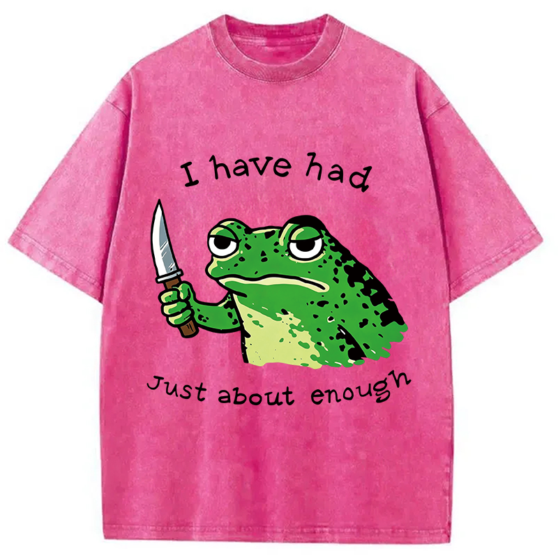 Modecanvas Impatient Frog DTG Printing Washed T-Shirt