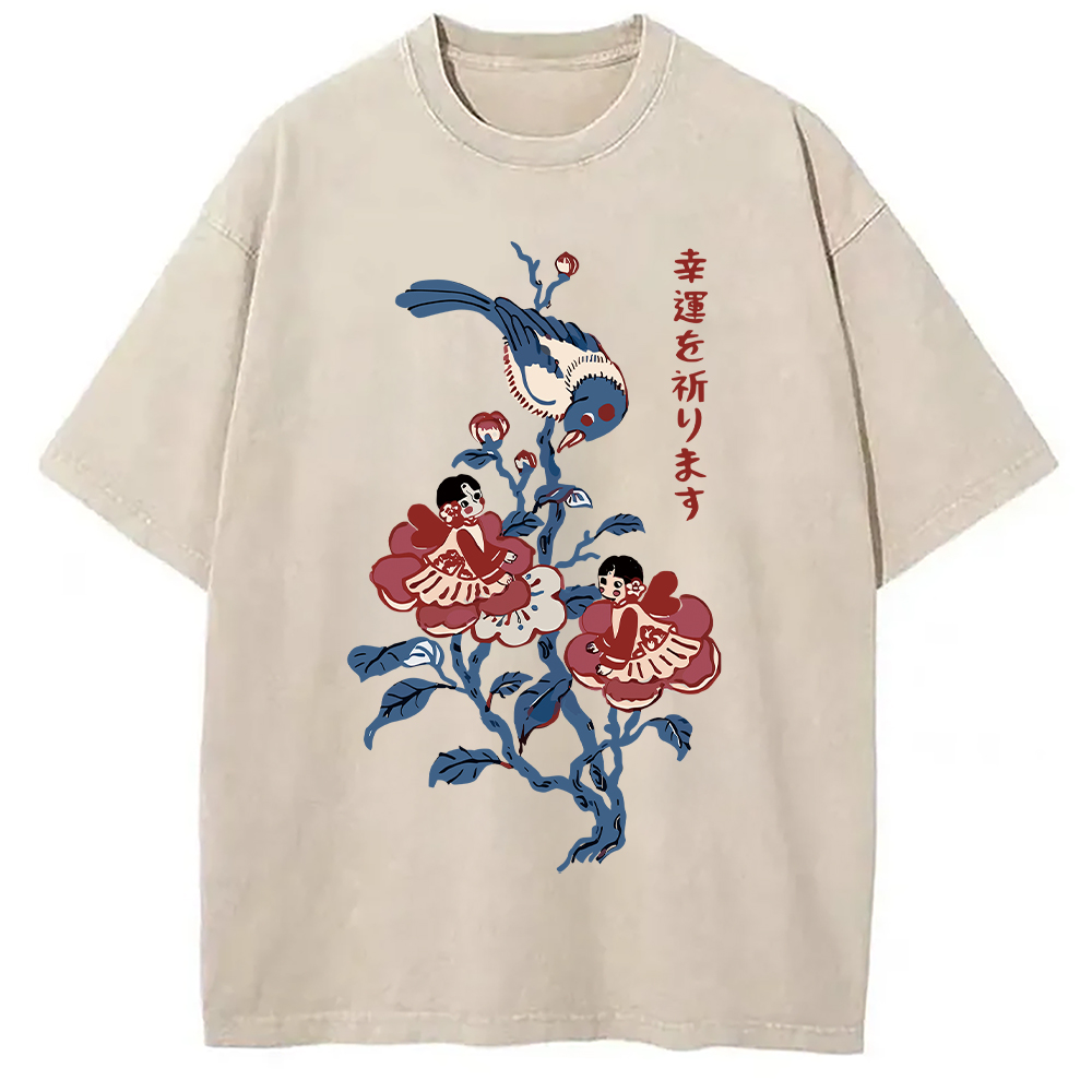 Modecanvas Best Of Luck Washed T-Shirt