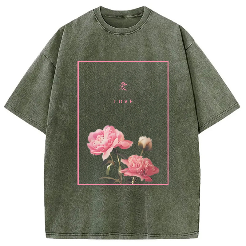 Modecanvas Blooming Love Washed T-Shirt