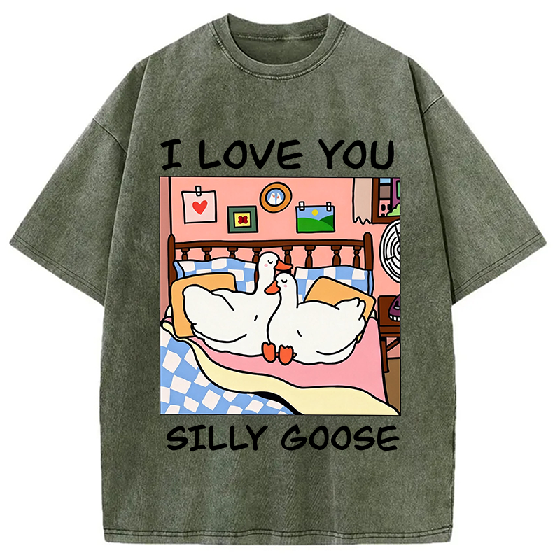Modecanvas I Love You DTG Printing Washed T-Shirt