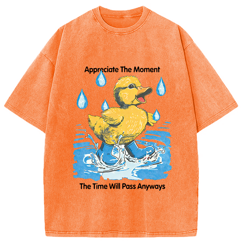 Modecanvas Appreciate The Moment DTG Printing Washed T-Shirt
