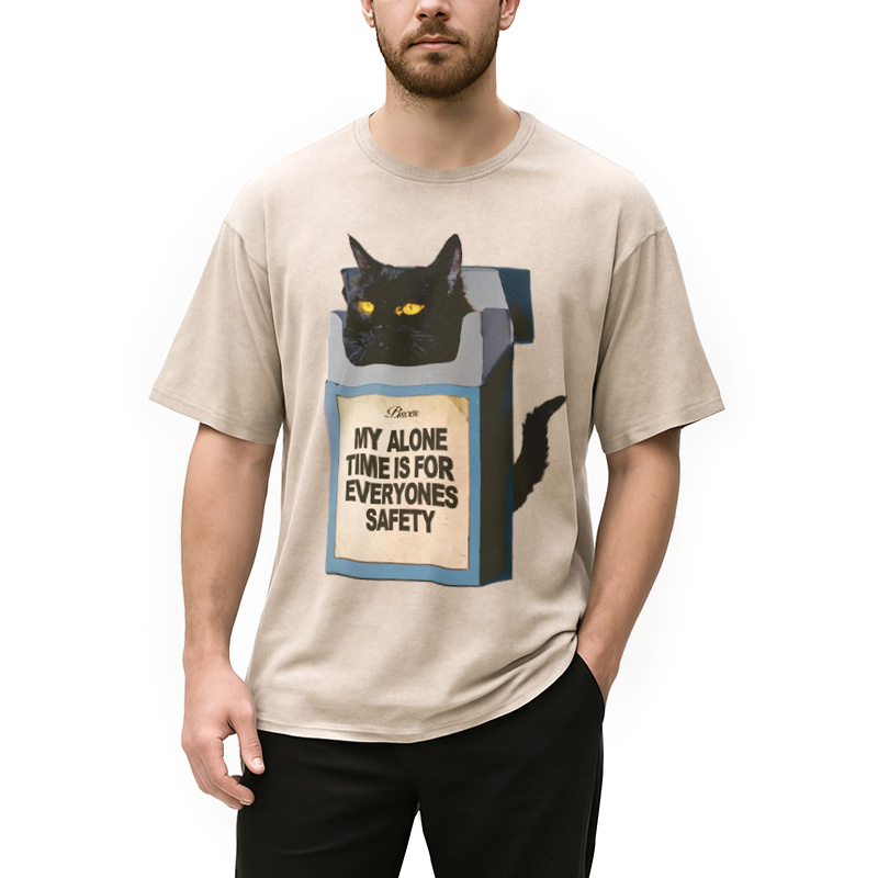 Modecanvas My Alone Time Is For Everyone Safety Meme Washed T-Shirt