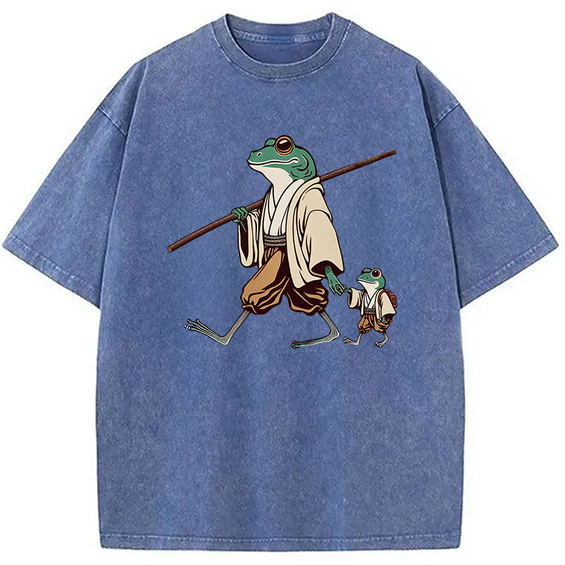 Modecanvas Big Hand Holding Little Hand DTG Printing Washed T-Shirt