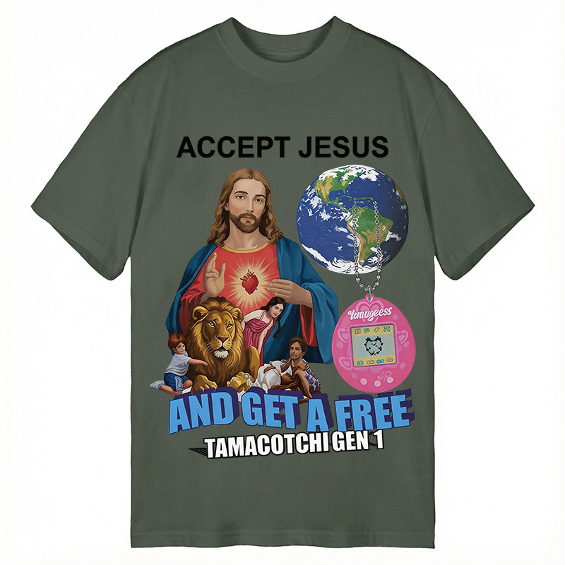 Modecanvas Accept Jesus DTG Printing Classic T-Shirt-modecanvas