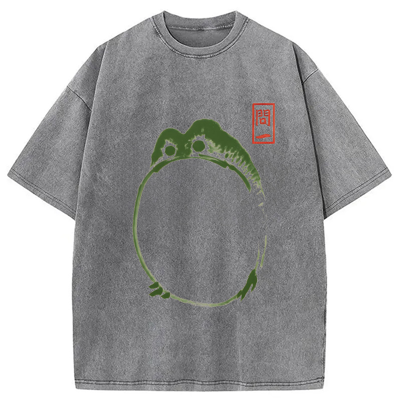 Modecanvas Big Belly Frog Washed T-Shirt