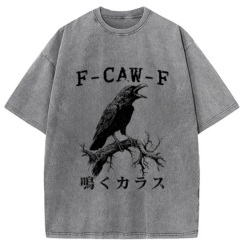 Modecanvas Funny Crow Call Washed T-Shirt