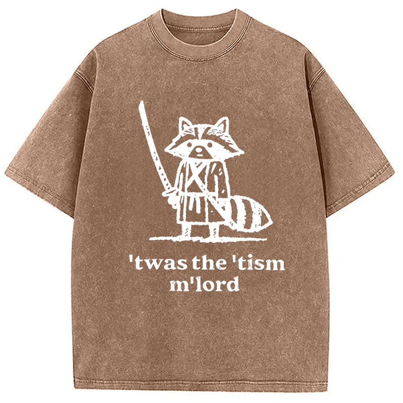 Modecanvas Focused Samurai Raccoon Washed T-Shirt