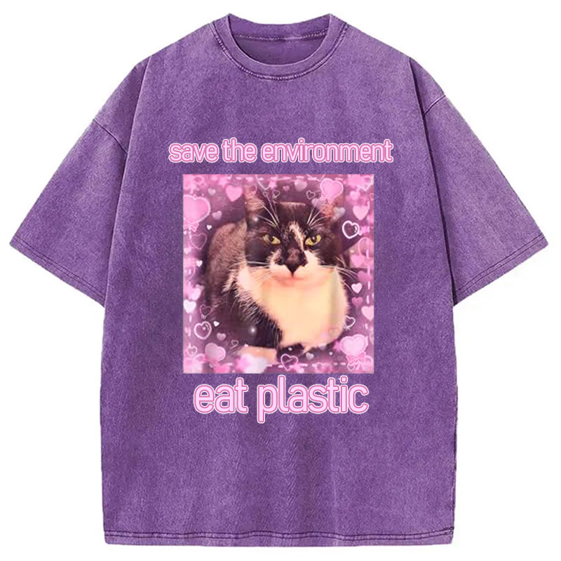 Modecanvas Save The Environment Washed T-Shirt