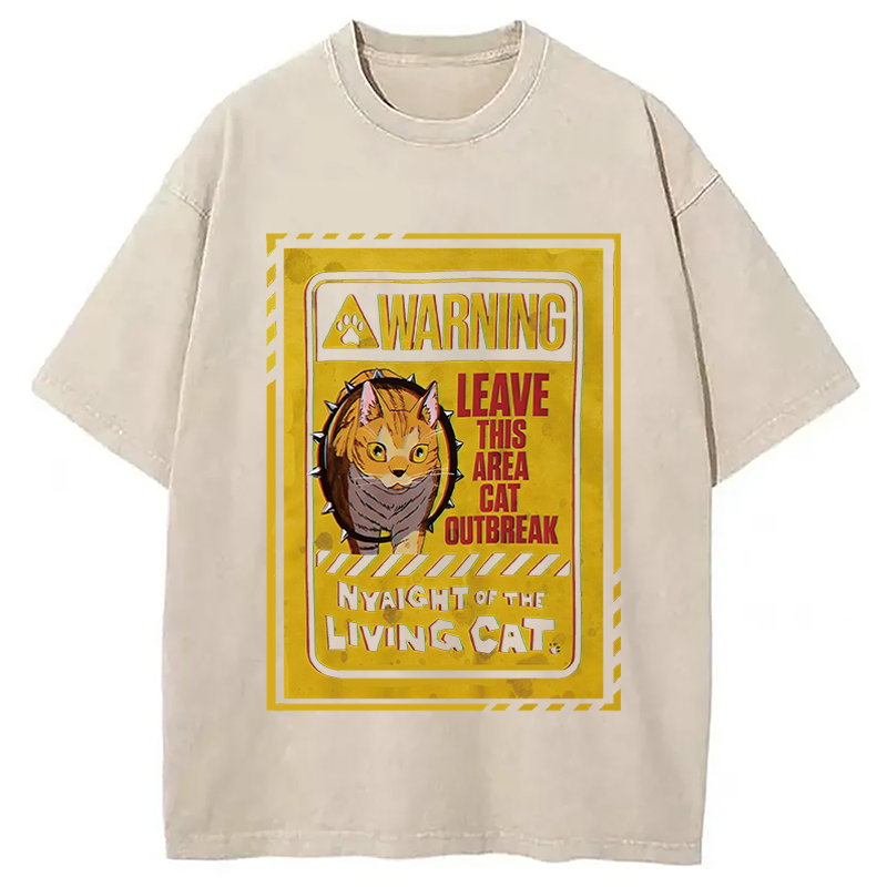 Modecanvas Nyaight Of The Living DTG Printing Washed T-Shirt