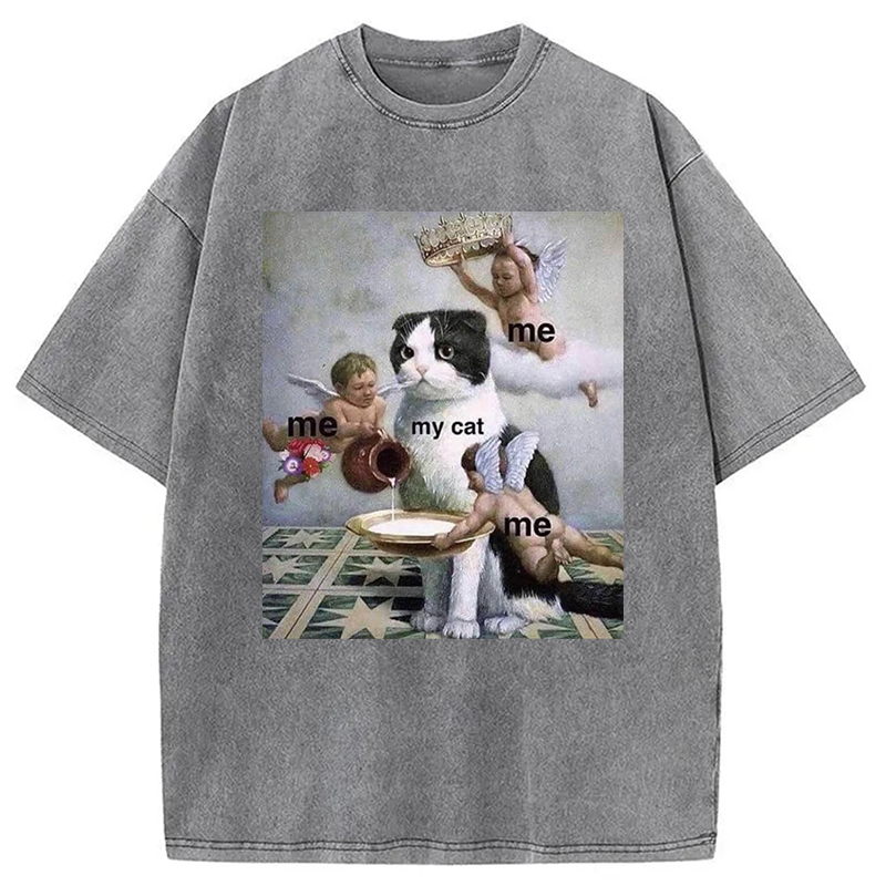 Modecanvas My Cat Washed T-Shirt