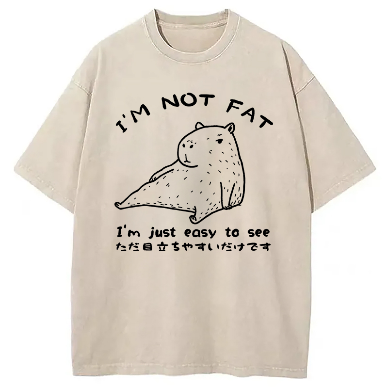 Modecanvas Capybara Fat Just Easy to See Washed T-Shirt