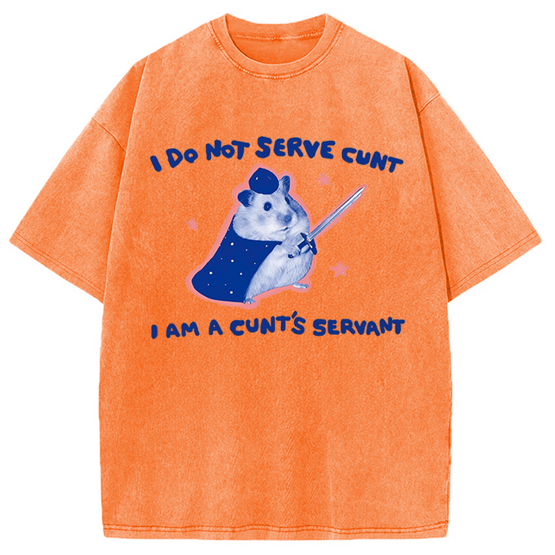 Modecanvas I Do Not Serve C*nt Rat Meme DTG Printing Washed T-Shirt