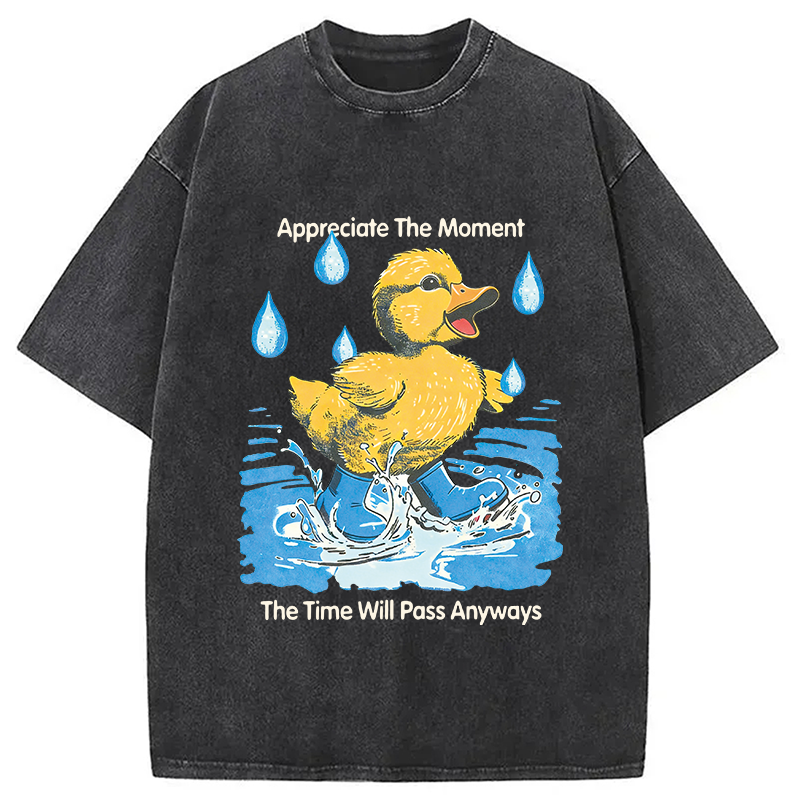 Modecanvas Appreciate The Moment DTG Printing Washed T-Shirt