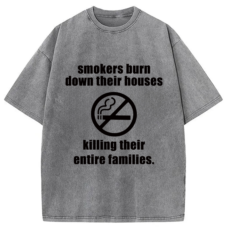 Modecanvas No Smokers DTG Printing Washed T-Shirt
