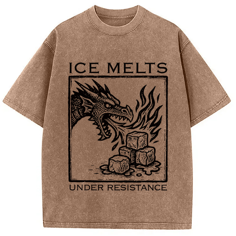 Modecanvas Ice Melts Under Resistance DTG Printing Washed T-Shirt
