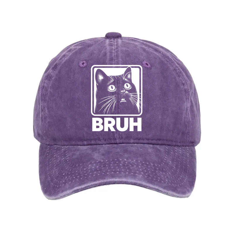 Modecanvas BRUH Cat Washed Cap-modecanvas