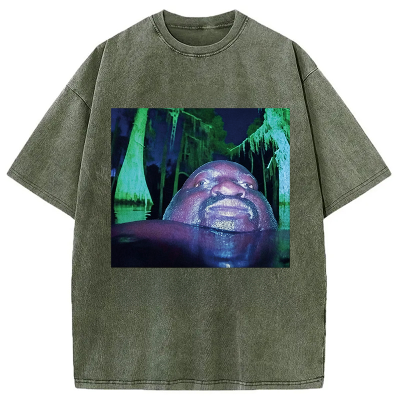 Modecanvas Black Guy in Swamp DTG Printing Washed T-Shirt